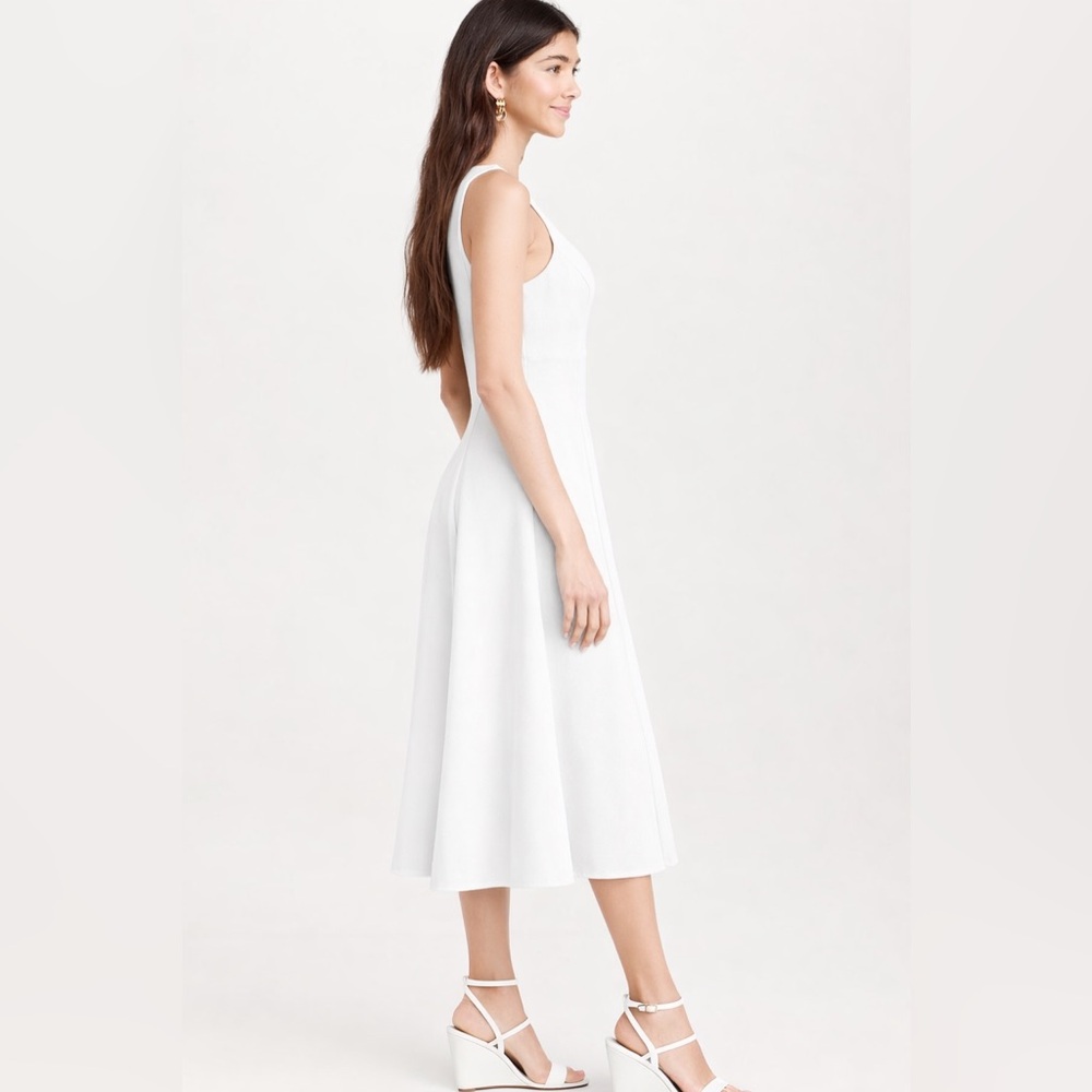 Reformation Mikol Princess Seam Scoop-Neck Pleated A-Line Midi Dress Size S - Picture 3 of 16